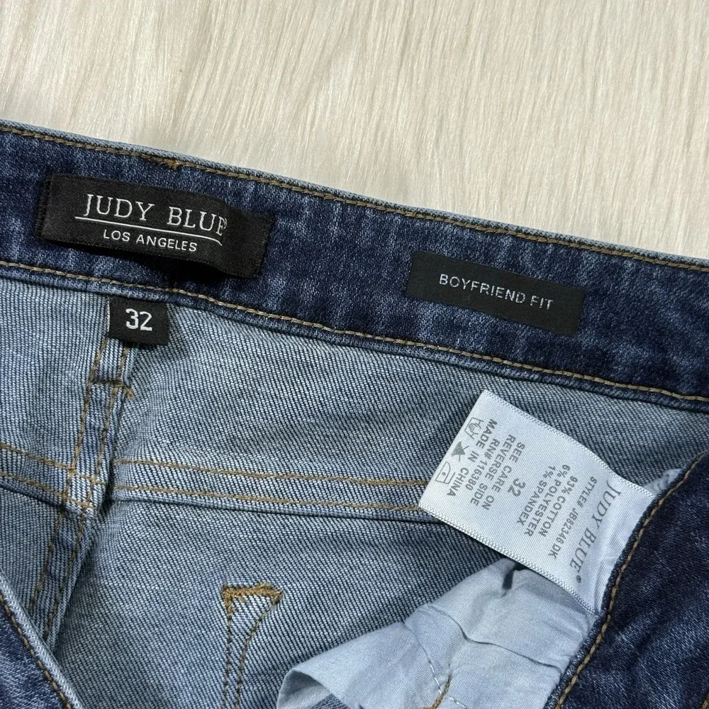 Judy Blue Women's Size 32 Bleach Splash Boyfriend Fit Denim‎ Jeans